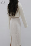 SWAYING/KNIT Knitted Panel Skirt SW22SSL53 Beige/White PS48